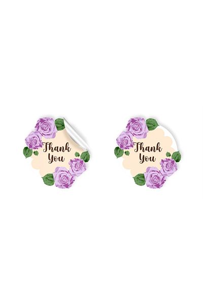 anka design 48 Pieces of Coated Sticker - Packaging and Shipping Label (4X4Cm) - Thank You