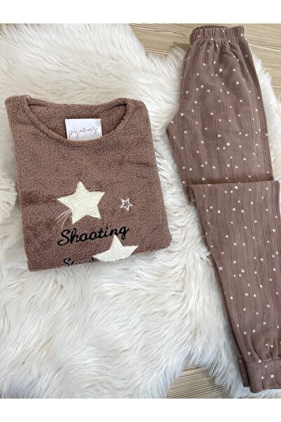 Pijamacs Σετ πιτζάμες Fleece με σχέδιο Mink Star με βελούδινη λεπτομέρεια μπροστά
