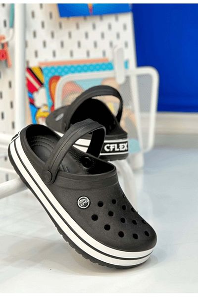 Kids Club Shoes Cflex 3661000 Sabo Чехли за лекар и медицинска сестра - Черни ортопедични дамски чехли с дебела подметка