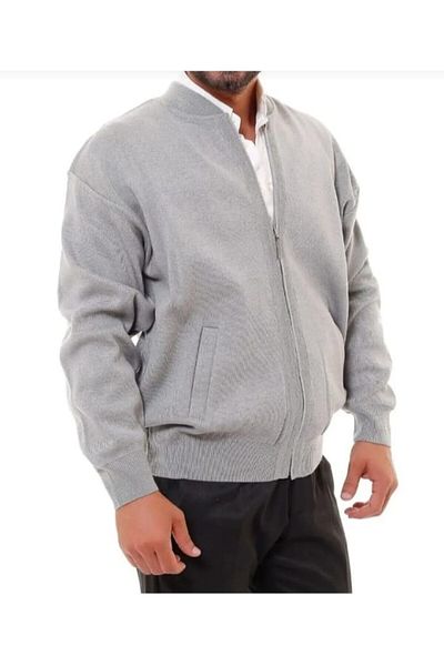 COLORBAR TRİKO Steel Knitted Lined Zippered Knitted Men's Cardigan