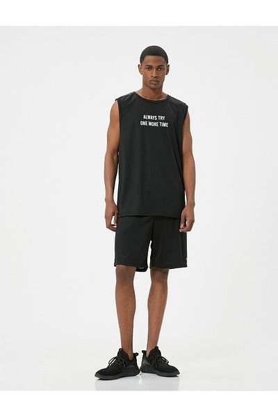Koton Ärmelloses Sport-T-Shirt aus atmungsaktivem Stoff mit Aufdruck