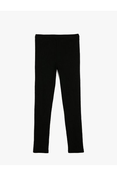 Koton Basic Leggings Ribbed Elastic Waist Cotton Blend