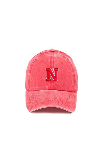 ŞapkaMania N College Lettered Washable Baseball Cap