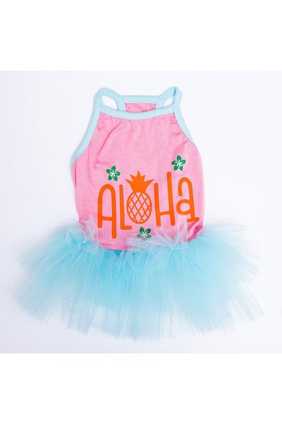 Pawstar Pink Aloha Cat Dog Dress - Cat Dog Outfit