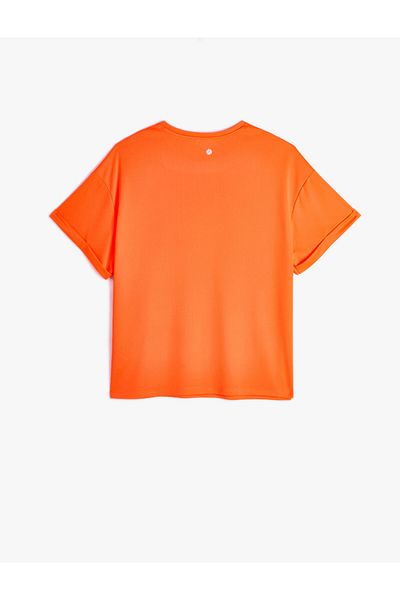 Koton Oversize Sports T-Shirt Extra Long Printed Short Sleeve Crew Neck