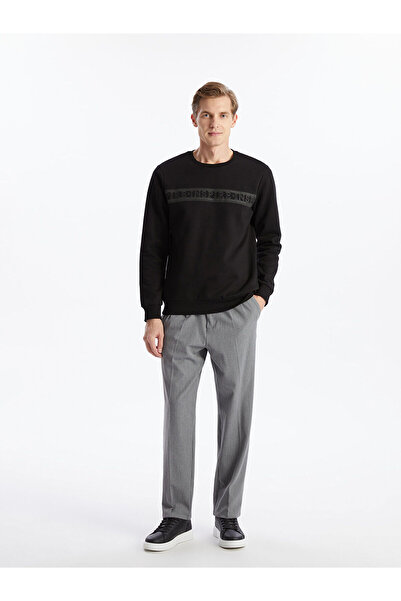 LC Waikiki Lcwk Bisiklet Yaka Uzun Kollu Baskılı Erkek Kalın Sweatshirt