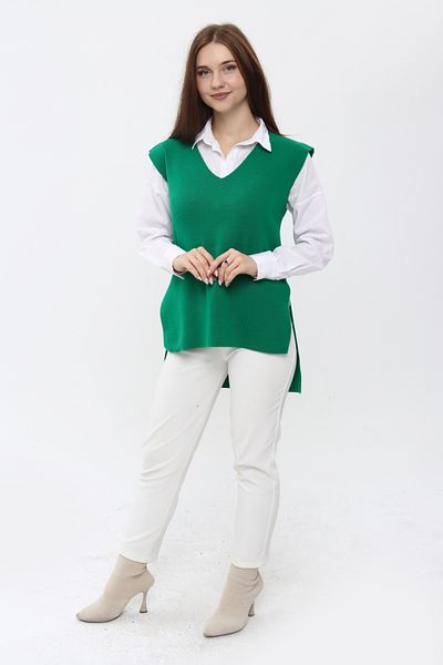 MA ananas Women's V-Neck Belted Long Knitwear Sweater