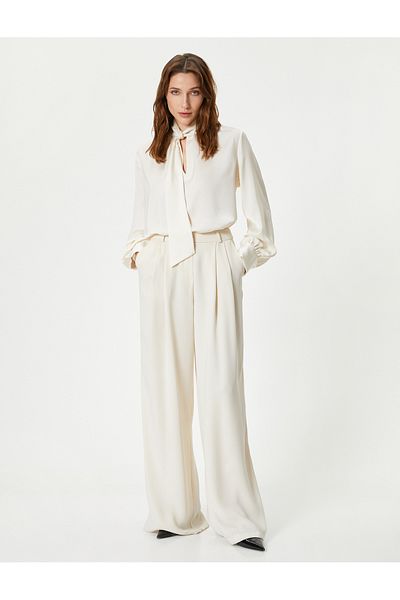 Koton Bluse Langarm Schalkragen