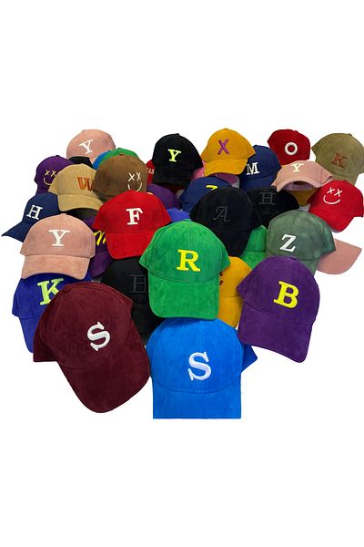 ŞapkaMania Navy Blue Letter B Basic Cap