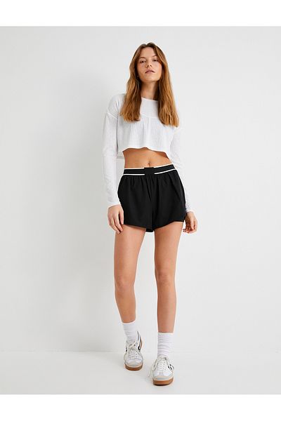 Koton Tricou crop sport cu mânecă lungă și decolteu