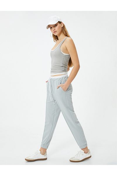 Koton Jogger Pants Double Waist Detailed Tied Ribbed