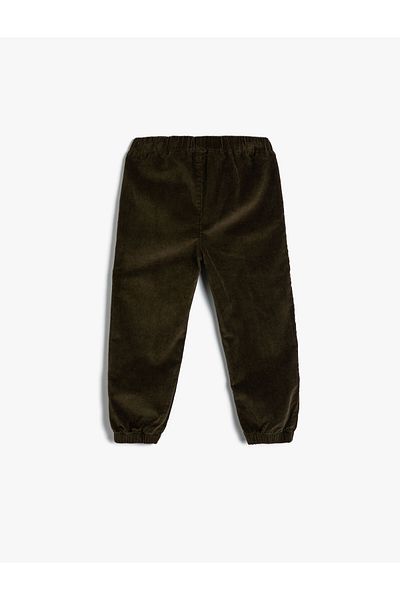 Koton Velvet Jogger Pants Tie Waist Cotton