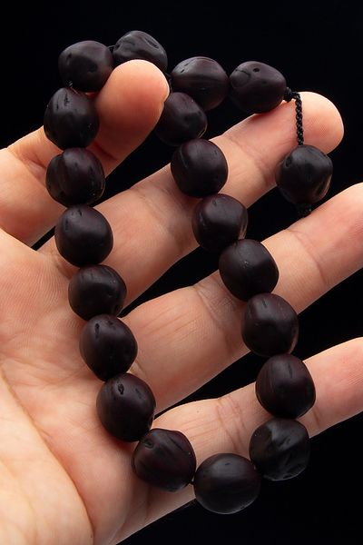 OTTOTESBİH Men's Gift - Efe Size Burgundy Colored Scented Natural Andız Kernel Rosary