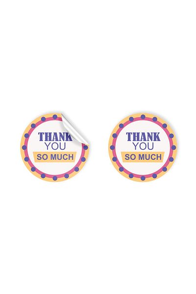 anka design 48 Pieces of Art Stickers - Packaging and Shipping Labels (4X4Cm) - Thank You so Much - 06