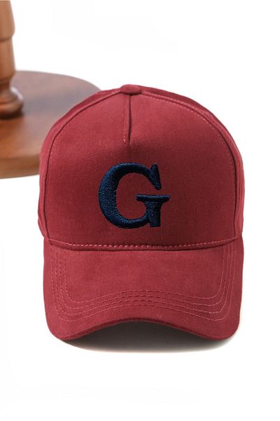 ŞapkaMania Navy Blue Letter G Luxury Gabardine Baseball Cap