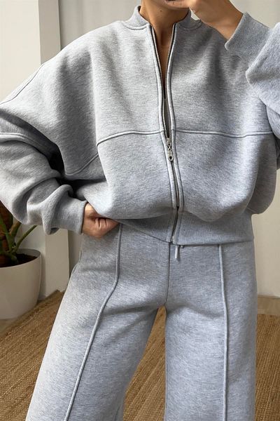 XXL BUTİK Set de trening pentru femei Gri Melange XXL - Three Thread GTS018