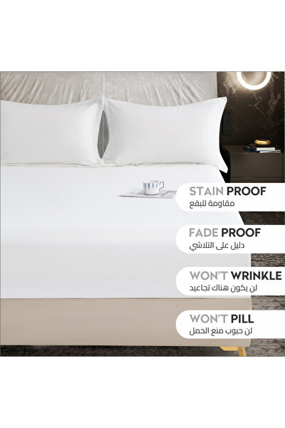 Donetella Fitted Sheet Set – 90x190 cm Single Size, 1 Sheet + 1 Pillowcase, 30 cm Deep Pocket