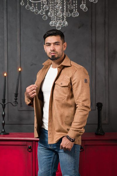 ADVANTE Slimfit Double Cover Pocket Unlined Stamped Shirt