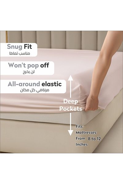 Donetella Fitted Sheet - Fits 90x190 Cm Single Size 2 Pcs - 30 Cm Deep Pocket