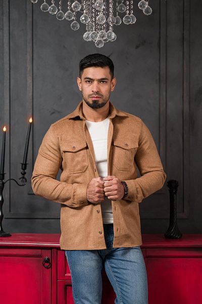ADVANTE Slimfit Double Cover Pocket Unlined Stamped Shirt