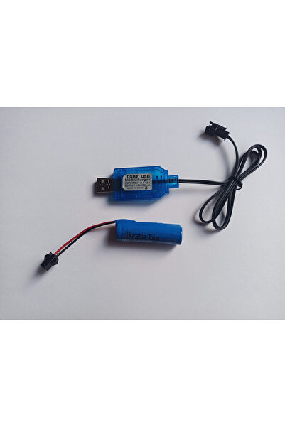 Boratila Toys Kumandalı Araç Pili 3.7 V 14500 Li-ion Şarj Olabilen 900 Mah ve Usb    Şarj Cihazı