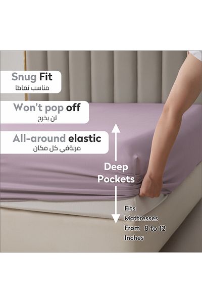 Donetella Fitted Sheet - Fits 90x190 Cm Single Size 2 Pcs - 30 Cm Deep Pocket