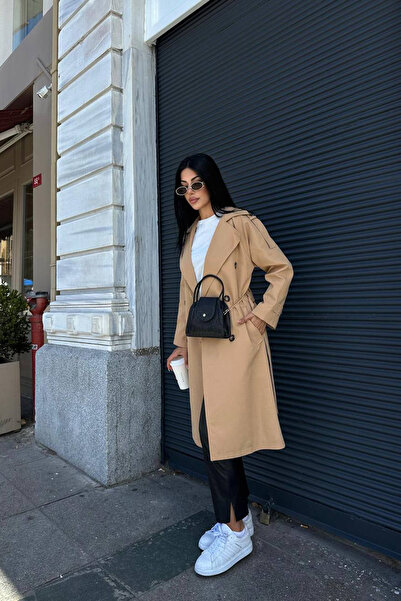 XXL BUTİK Trenci de sezon pentru femei XXL Boutique, culoare camel, NBMYLK20