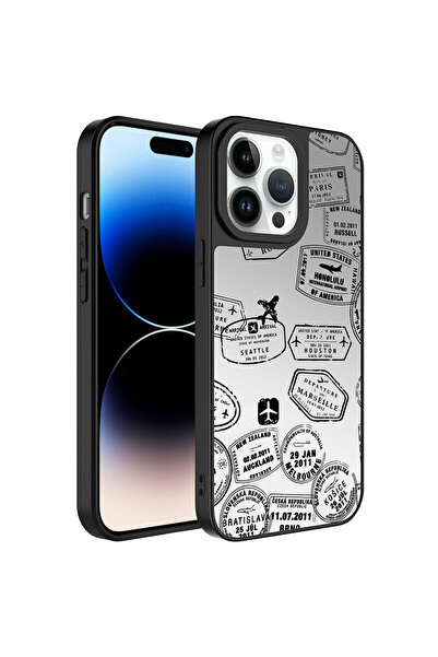 TechTrove iPhone 14 Pro Max Kılıf Aynalı Desenli Kamera Korumalı Parlak Darbe...