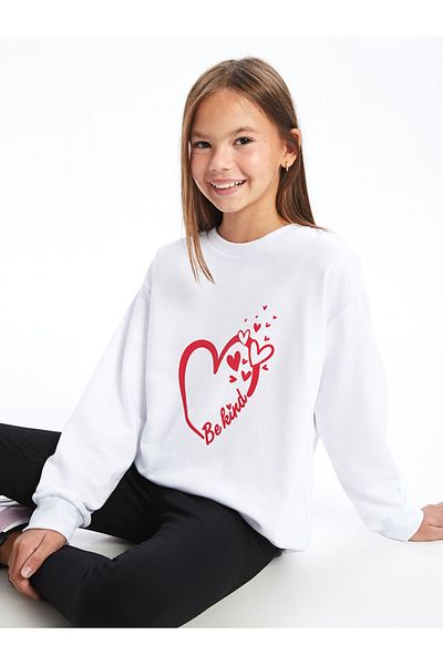 LC Waikiki Lcw Crew Neck Girl's Sweatshirt Fast Fashion