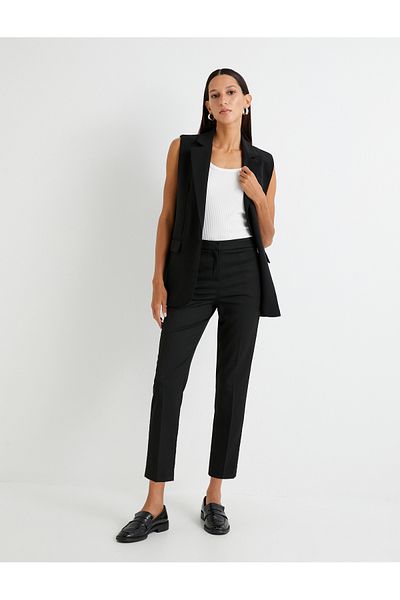Koton Cigarette Fabric Trousers Normal Waist Pocket