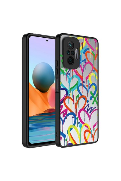 Ummeslem غطاء مرآة متوافق مع هاتف Xiaomi Redmi Note 10 Pro، غطاء لامع مع حماي...