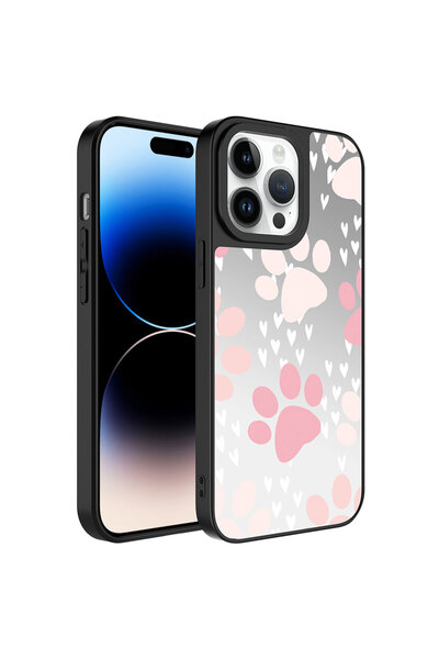 Ummeslem غطاء مرآة لامع متوافق مع هاتف iPhone 14 Pro مع حماية للكاميرا بنمط مرآة