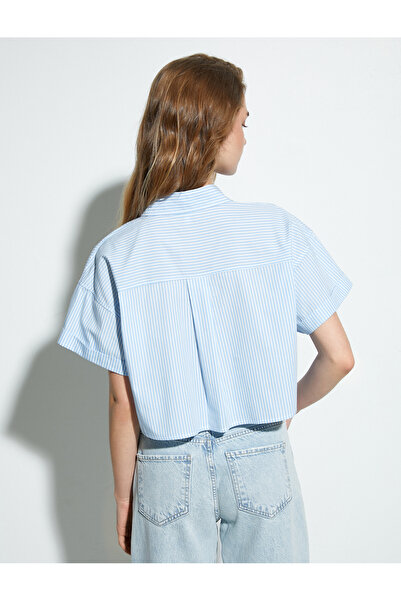 Koton Cămașă Crop, mânecă scurtă, buzunar cargo cu nasturi