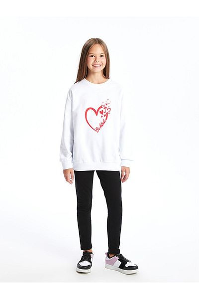 LC Waikiki Lcw Crew Neck Girl's Sweatshirt Fast Fashion