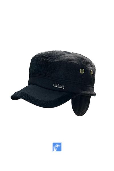 Kardelen Butik Denizli Bearded, Castro Model, Winter Earmuffs, Fleece Inside, Multifunctional, Adjustable, Coat of Arms Golf Cap