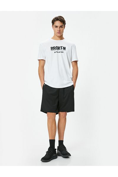 Koton Αθλητικό μπλουζάκι με κοντό μανίκι Crew Neck - Slogan Printed
