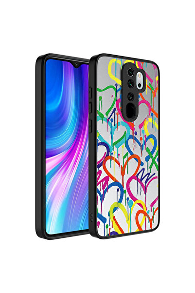 TechTrove Redmi Note 8 Pro Kılıf Aynalı Desenli Kamera Korumalı Parlak Darbe ...