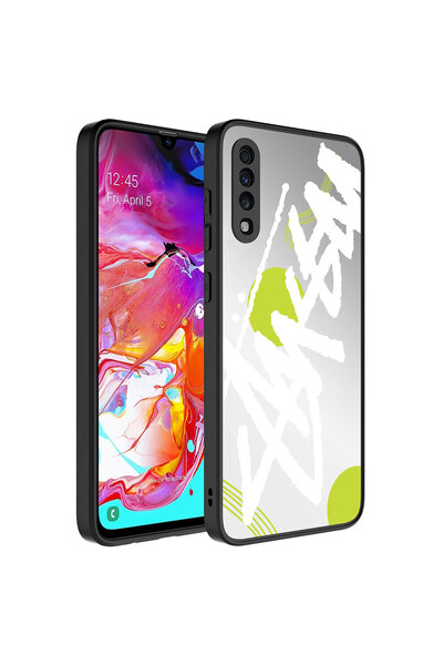 TechTrove Galaxy A70 Kılıf Aynalı Desenli Kamera Korumalı Parlak Darbe Emici ...