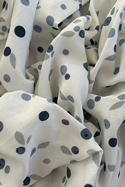 Doray Kumaş قماش موسلين قطني بطبقة مزدوجة منقوش بالفواكه / التوت / DRY - 184