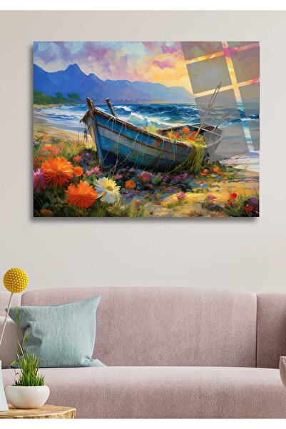 HMDS CONCEPT Mare, sandale și flori Pictură pe sticlă 68