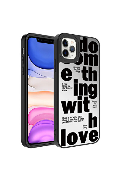 TechTrove iPhone 11 Pro Kılıf Aynalı Desenli Kamera Korumalı Parlak Darbe Emi...