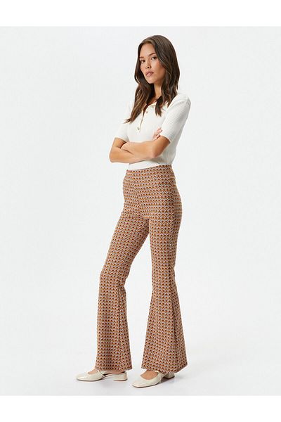 Koton Flare Leg Trousers Standard Waist