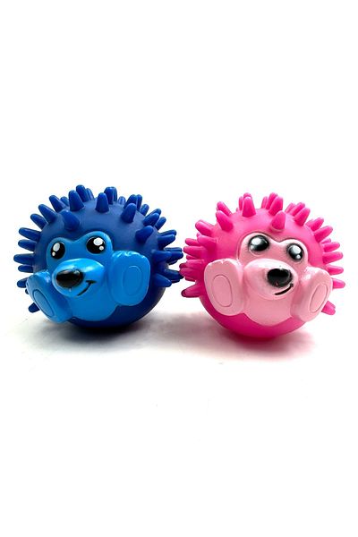 Tasma Market Set of 2 Sounded Hedgehog Teether and Anti Tartar Dog Play Balls