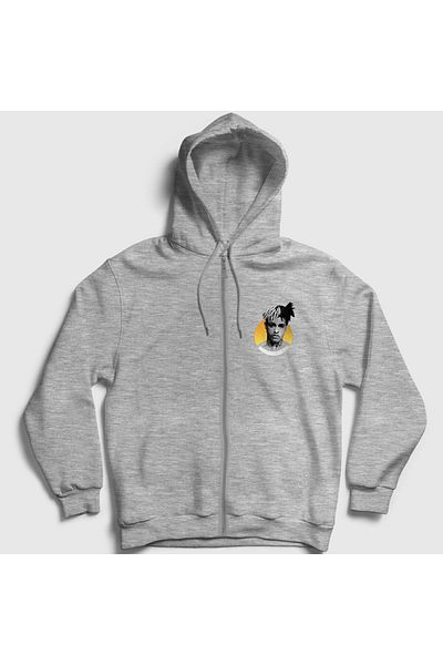 Presmono Φούτερ Unisex Grey Sun Xxxtentacion με φερμουάρ με κουκούλα 49100tt