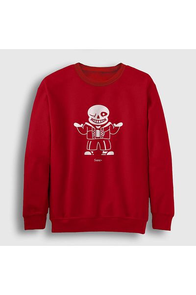 Presmono Унисекс червен суитшърт Sans Undertale 32569tt