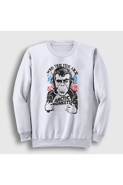 Presmono Λευκό φούτερ Arctic Monkeys Unisex - Wtf 15154tt