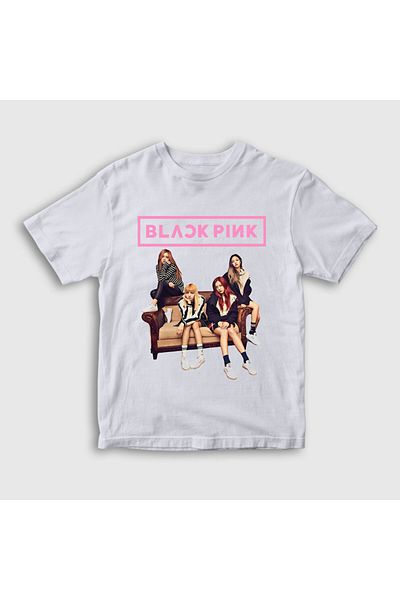 Presmono Tricou unisex cu bandă albă Blackpink pentru copii 19298tt