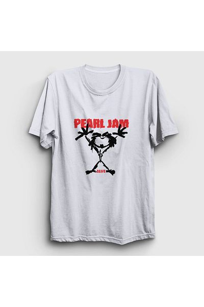 Presmono Μπλουζάκι Unisex White Alive Pearl Jam 73752tt