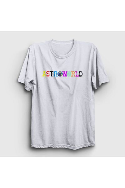 Presmono Unisex Λευκό μπλουζάκι Astroworld Travis Scott 44952tt