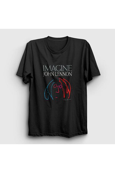 Presmono Μπλουζάκι Unisex Μαύρο εικονίδιο Beatles John Lennon 34780tt